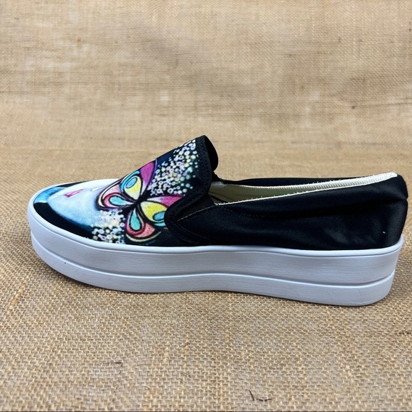 Platform Slip On Art Canvas Sneakers Size 8 - Picture 8 of 9